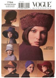 7784 VOGUE BIG FLOPPY HATS, TURBAN, BUCKET, CLOCHE PATTERN S-L